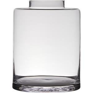 Merkloos Transparante luxe vaas/vazen van glas 30 x 23 cm -
