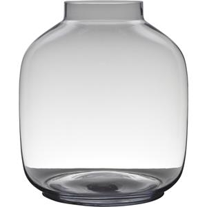 Merkloos Transparante luxe grote vaas/vazen van glas 43 x cm -
