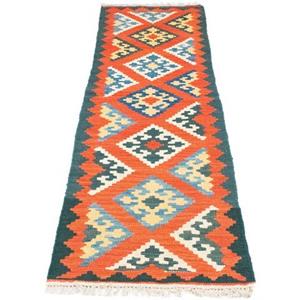 morgenland Wollteppich "Kelim Fars Teppich handgewebt orange", rechteckig, Kurzflor