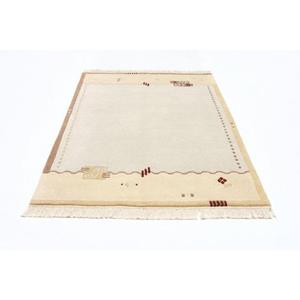 morgenland Wollteppich "Nepal Teppich handgeknüpft beige", rechteckig, handgeknüpft