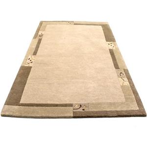 morgenland Wollteppich "Nepal Teppich handgeknüpft beige", rechteckig, handgeknüpft