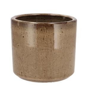 DK Design Bloempot model Brown Glaze - taupe - D12 x H13 cm - glanzend -