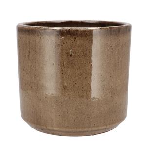 DK Design Bloempot model Brown Glaze - taupe - D21 x H24 cm - glanzend -