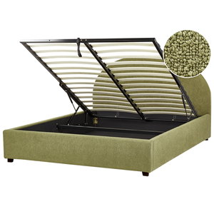 BELIANI Bed bouclé olijfgroen 160 x 200 cm VAUCLUSE
