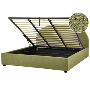 BELIANI Bed bouclé olijfgroen 180 x 200 cm VAUCLUSE