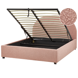 BELIANI Bed bouclé pastelroze 140 x 200 cm VAUCLUSE