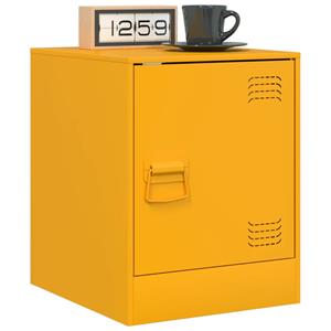 vidaXL Nachtkastjes 2 st 34,5x39x44 cm staal mosterdgeel