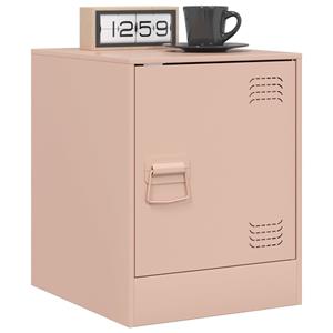 vidaXL Nachtkastjes 2 st 34,5x39x44 cm staal roze
