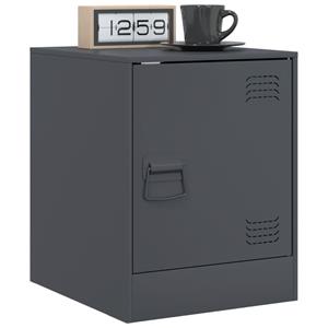 vidaXL Nachtkastjes 2 st 34,5x39x44 cm staal antracietkleurig