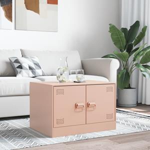 vidaXL Salontafel 67x50x44 cm staal roze