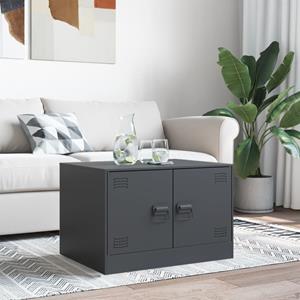 vidaXL Salontafel 67x50x44 cm staal antracietkleurig