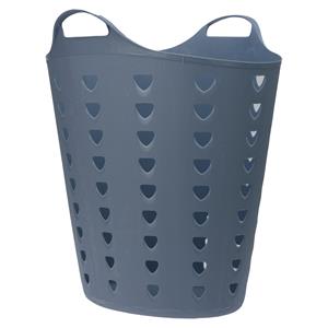 Excellent Houseware Flexibele wasmand - blauw - 60 liter - kunststof - 47 x 50 cm -