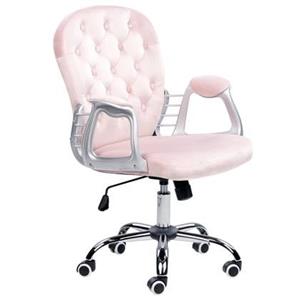 Beliani PRINCESS - Bureaustoel - Roze - Fluweel