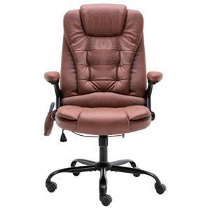 vidaXL Massagekantoorstoel kunstsuède lichtbruin