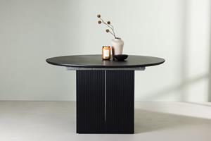 Nohr Uitschuifbare Ronde Eettafel Kalandra MDF, 130-180 x 130cm - Zwart