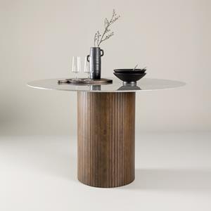 Nohr Ronde Eettafel Adrin Marmerlook, 120cm - Bruin