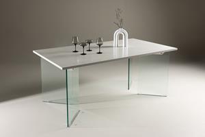 Nohr Eettafel Hal Betonlook en glas, 180 x 90cm - Lichtgrijs