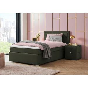 Leonique Boxspring Alfie, bestseller, optioneel met bedlade met strassteentjes in het hoofdbord, h2, h3 en h4 ter keuze