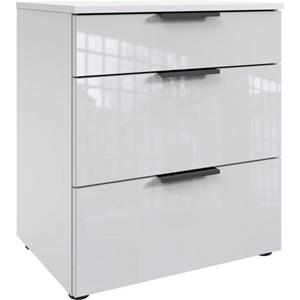 Wimex Nachtkastje Level36 black C by fresh to go met glazen elementen aan de voorkant, soft-close functie, 54 cm breed