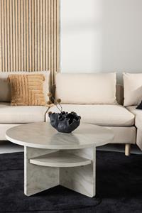 Nohr Ronde Salontafel Jenelle Marmerlook, 85cm - Beige