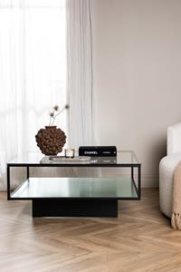 Nohr Salontafel Sheema Glas, 90 x 90cm - Zwart - Vierkant