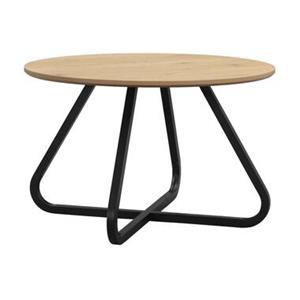 Leen Bakker Eettafel Brigitte Rond - Naturel/zwart - 75Ø120 cm
