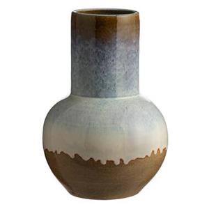 Leen Bakker Vaas Nara - blauw/bruin - keramiek - 32xØ21 cm