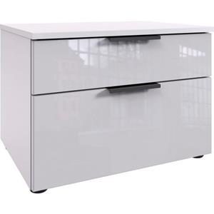 Wimex Nachtkastje Level36 black C by fresh to go met glazen elementen aan de voorkant, soft-close functie, 54 cm breed