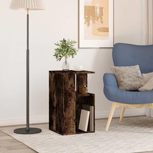 vidaXL Bijzettafel 35x35x60 cm bewerkt hout gerookt eikenkleurig