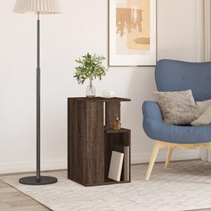 vidaXL Bijzettafel 35x35x60 cm bewerkt hout bruin eikenkleurig