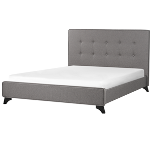 BELIANI Bed stof grijs 140 x 200 cm AMBASSADOR