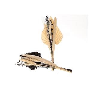 HBX natural living Boeket Met Palmblad Babala H30cm Zwart/wit