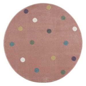 LIVONE Happy Rugs Wheel kindertapijt roze/multi rond