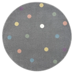 LIVONE Happy Rugs Wheel kindertapijt zilvergrijs/multi rond
