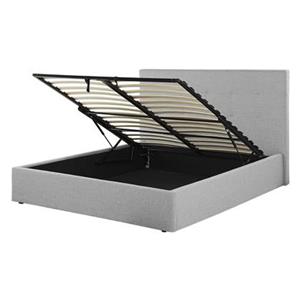 Beliani LORIENT-Bed met opbergruimte-Grijs-140 x 200 cm-Polyester