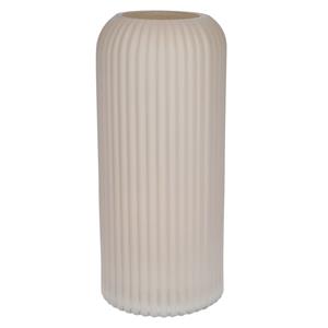 Bellatio Design Bloemenvaas - creme - matglas - D10 x H25 cm -