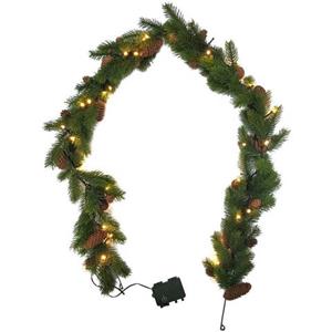 LeGer Home by Lena Gercke Decoratieve ledverlichting Jayla, Weihnachtsdeko, Weihnachtsgirlande Sparrenguirlande met dennenappels, 180 cm, 40 leds, met batterijbox 3AA