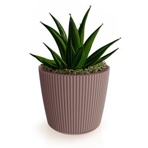 Prosperplast Plantenpot/bloempot Buckingham - kunststof - terra bruin - D17 x H15 cm -