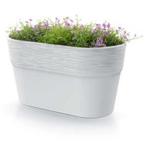 Prosperplast Plantenpot/bloempot Windsor - kunststof - ivoor wit - L28 x B15 x H15 cm -