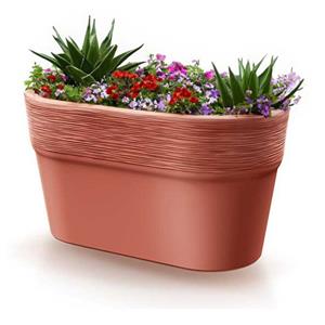 Prosperplast Plantenpot/bloempot Windsor - kunststof - terracotta - L28 x B15 x H15 cm -