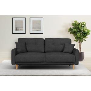 Home affaire 2-zitsbank Triplo met doorgestikte achterkant, incl. sierkussens, b/d/h: 165/100/89 cm
