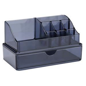 Edco Make-up organizer/opberger - 18 x 10 x 11 cm - donker blauw -