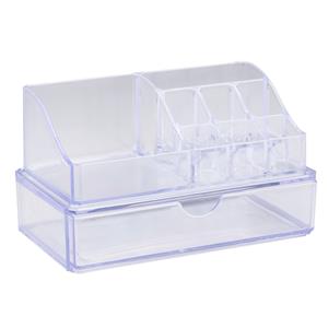 Edco Make-up organizer/opberger - 18 x 10 x 11 cm - transparant -