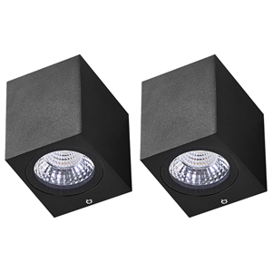 BELIANI Wandlamp LED set van 2 zwart ARANSAS
