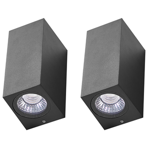 BELIANI Wandlamp LED set van 2 zwart ANDREWS