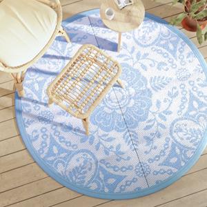 VidaXL BuitenkleedØ160 cm polypropeen babyblauw