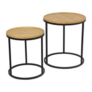 Xenos Bijzettafels Bamboe - MDF/metaal - set van 2