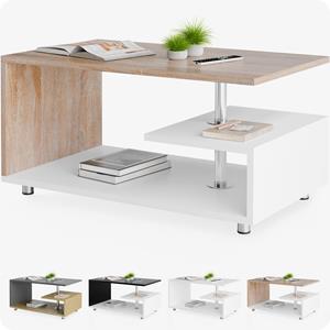 Casaria Salontafel Orlando Wit/Eik 95x55x50cm