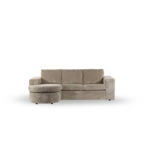 Giga Meubel  3-Zitsbank Beige - 227x156x83cm - Ribstof - Bank Tillia