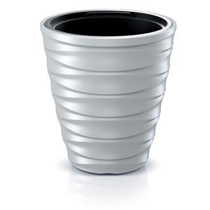 Prosperplast Plantenpot/bloempot Design Waves - buiten/binnen - kunststof - wit - 30 x 30 cm -
